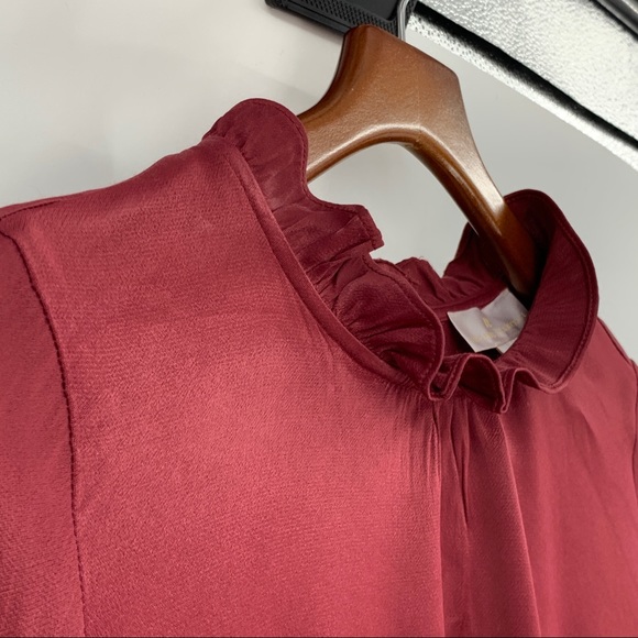 Rachel Parcell satin red blouse 8323 - Picture 6 of 12